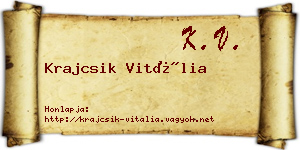 Krajcsik Vitália névjegykártya